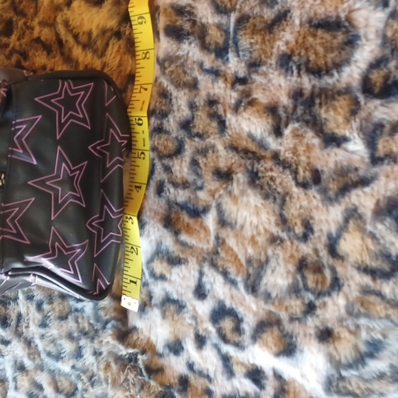 LuxDeVille purple stars satchel style purse. Never been used - Picture 6 of 12